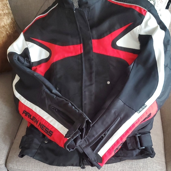 Arlen Ness Unisex Black and Red Motorcycle Padded Jacket Sz M - Picture 16 of 17
